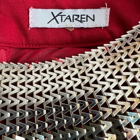 XTAREN Women’s Red Beaded Blouse Size Small - Picture 4 of 8